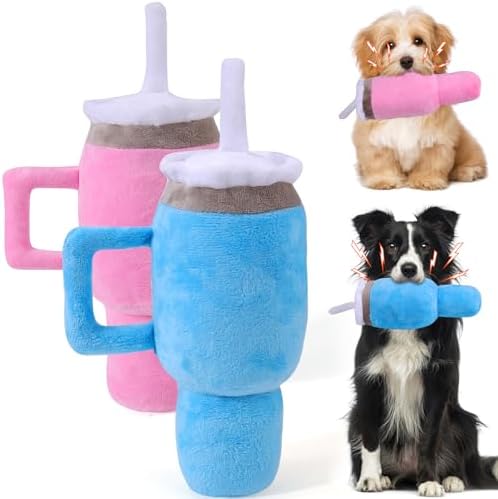 Mity rain 2PCS Funny Tumbler with Handle Cup Dog Toy