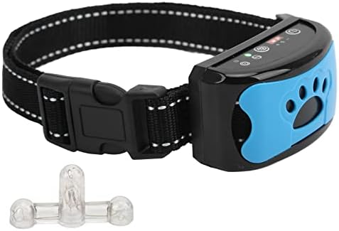Anti Dog Bark Collar, Dog Barking Collar, USB Rechargeable Vibration Intelligent Recognition Training Collar 7 Sensitivity (Sky Blue)