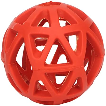 Chewing Pet Toy Ball, 2.75in Rubber Dog Balls, Red Hollow Bell Balls, Interactive Pet Toys Roller, Protable Hollow Ball Dog Toy for Indoor and Outdoor Tranning Pets