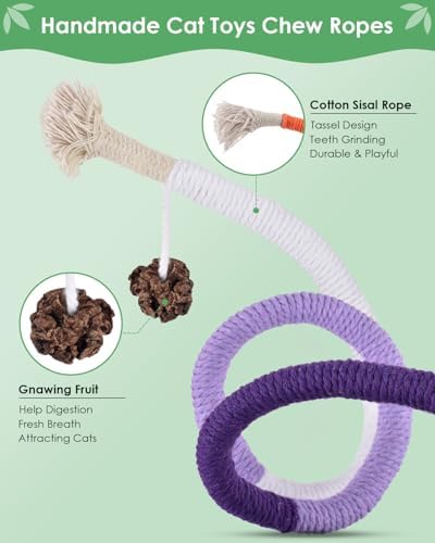 Bissap 20PCS Silvervine Chew Sticks, Catnip Chewing Toy for Cat Kitten