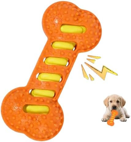 Interactive Dog Chew Toy, TPR Sound Toy for Training（Orange）