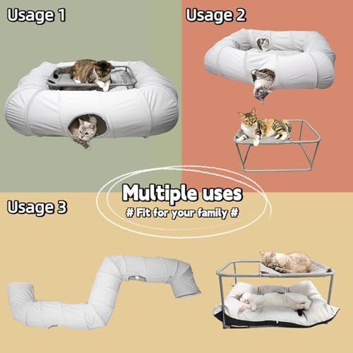XxingSheep Large Cat Tunnel with Hammock Interactive Cat Playground