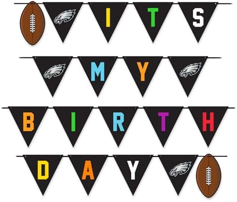 NFL Philadelphia Eagles Birthday Party Banner Licensed Football Team Dog & Cat Birthday Decoration, NFL Dog Birthday Party Set and Costume, Football Fan Pet Party Supplies, Team-Themed Pawty Celebration Backdrop for Birthday Photos
