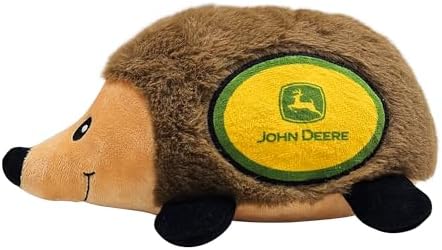 John Deere Plush Hedgehog Toy for Dogs & Cats, Cool Soft Pet Toy for Fun and Interactive Play, Dog Chew Toy with Squeaker, Licensed Hot Pet Toy