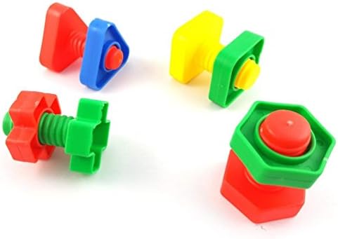 Hypeety 4pcs Bird Intellective Toys Screw Training Toy for Parrot Parakeet Macaw African Greys Budgies Cage Toy (A)