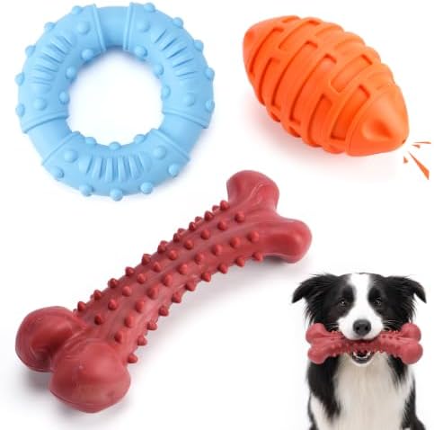 3 Pack Dog Chew Toys for Aggressive Chewers, Indestructible Toys