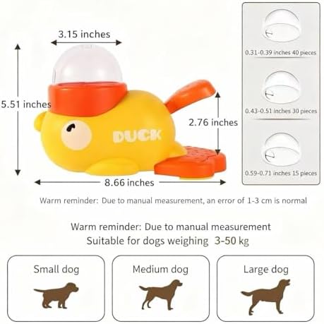 Cat Treat Toy, Duckie Puzzle Cat Feeder, Duck Treat Dispenser for Cats, Cat Treat Dispenser, Slow Feeder Interactive Puzzle Toy for Small Medium Pets, with Brush