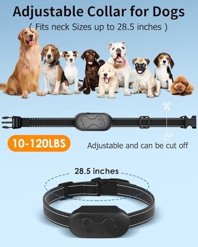 Dog Shock Collar with Remote Control for Dogs 10–120lbs, IPX7 Waterproof Dog Training Collar with Security Lock, 4 Safe Training Modes, Rechargeable Long Battery Life for Small Medium Large Dogs Gy