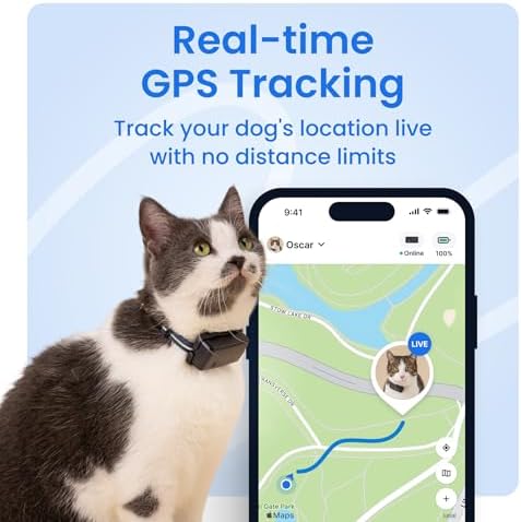 Tractive Smart Cat GPS Tracker with Free 6 Month Subscription | Real-Time Location & Wellness Monitoring for Cats 6.5 lbs+ | Territory & Location History | Up to 5-Day Battery (Brown)