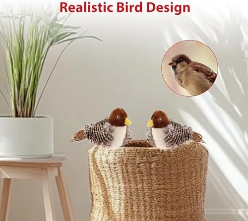 Gigwi Chirping Bird Cat Toys 2 Pack, Automatic Squeaky Toy for Cats