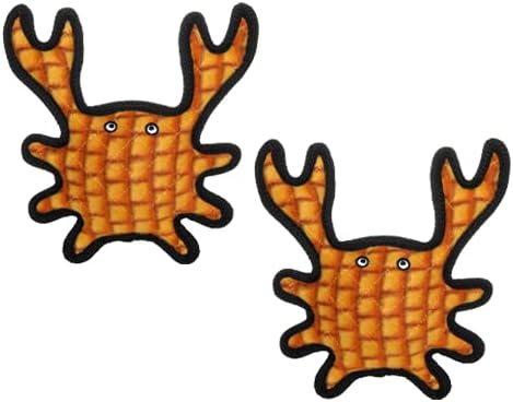 TUFFY® - 2 Pack Original : Crab Dog Toy : : Ultra Durable Plush Toy with Multiple Layers & Reinforced Seams, Washable and Floats, Original Construction