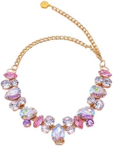 Pet Collar, Multicolor Resin Dog Collar, Adjustable Gold Chain Necklace for Small and Medium Cats, Floral Charm Accessory for Wedding, Birthday, and Photoshoots