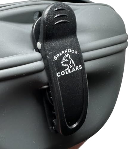 SparkDog K9 Snack Sack – Clip-On Silicone Dog Treat Pouch with Magnetic Closure, Hands-Free Training Bag for Walks, Obedience, Agility, Puppy & Dog Training Accessories (Charcoal)