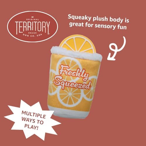 Territory 2 in 1 Plush Squeaker Removable Natural Rubber Fetch Dog Toy for Small Medium Large Dog Toys, Hurricane