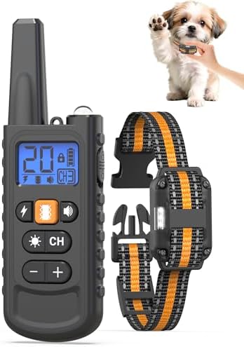 Shock Collar for Small Dogs, IP67 Dog Training Collar with Remote 8-120lbs