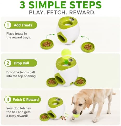 Interactive Dog Ball Return Toy with Treat Dispenser