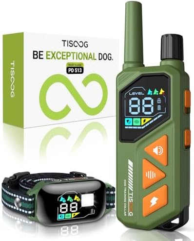 3300ft Dog Shock Collar with Remote Control, IPX7 - Green
