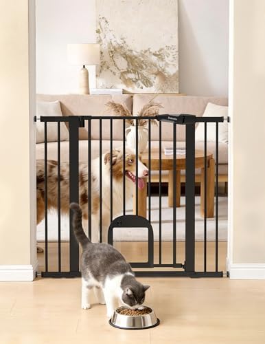 Babelio 36" Tall Baby Gate with Cat Door, CatPrivilege III, 29-43"