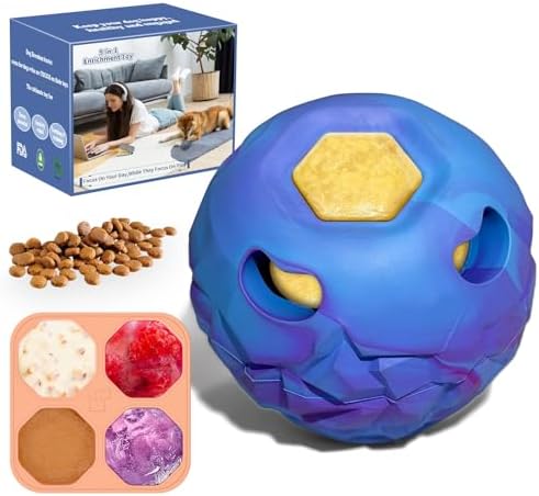 Interactive Dog Chew Toy, Large Enrichment Frozen Treat Chew Ball