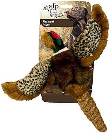 ALL FOR PAWS Dog Interactive Pheasant Toys, Squeaky Dog Toys, Stuffed Animal Dog Hunting Plush Toy, Small