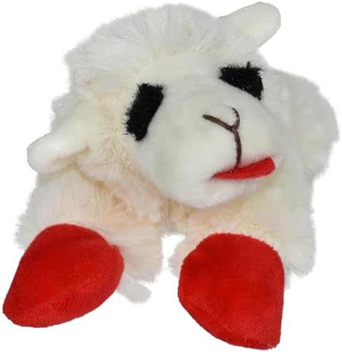 Multipet Lamb Chop Dog Plush Toy-Squeaky Toy for All Dogs - Extra Soft Plush - Stuffed Animal Dog Toy for Cuddling & Playing - Cute Pet-Toy (6", Cream) (Pack of 2)