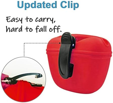 RoyalCare Silicone Dog Treat Pouch-Small Training Bag-Portable Dog Treat Bag for Leash with Magnetic Closure and Waist Clip[US Design Patent]