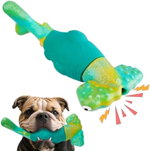 BIKIISEN Dog Toys for Aggressive Chewers, Squeaky Tough Chew Toys | Interactive Dog Chew Toys for Large Dogs, Dog Toys Keep Them Busy, Gift Toys for Medium/Large Breed (Green)