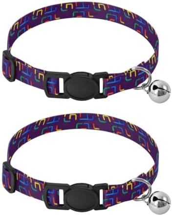 Tiles Comfortable Cat Collar, 2 Pack Cat Bell Collar