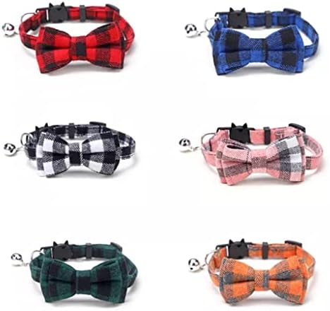 Colorful Plaid Grid Collars Cotton Striped Bowknot Bow Tie Puppy Small Dog Party Bandana Collar