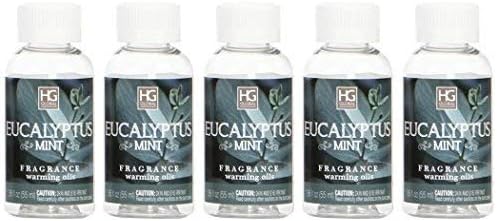 Hosley Eucalyptus Mint Highly Scented Warming Oils for Meditation, Yoga, Spa Highly Scented Fragrance Oils for Home 55 ml Bottles Pack of 5