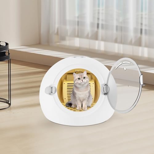 Pet Dryer Box, Dog Cat Blow Dryer, Puppy Grooming Hair Drying Machine, Automatic and Quiet Box with Smart Adjustable Temperature Control, with Soft Mat and Safe Door Lock, for Store, Home White