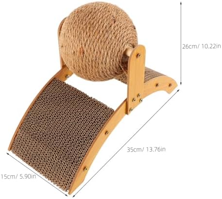 Toddmomy Cat Scratcher Ball Cat Scratching Toy Inclined Scratch Board Sisal Rope Ball for Indoor Kittens Interactive Pet Toys