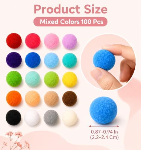 100 PCS Pom Pom Balls for Cats, Multicolor Fuzzy Balls for Cats