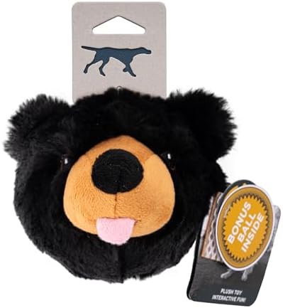 Tall Tails 2-in-1 Fetch Ball Dog Toy, Black Bear