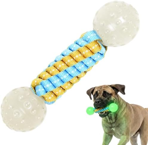 Knot Rope Dog Chew Toys, Glow in the Dark Dog Bone Toys, Dog Teething Toys