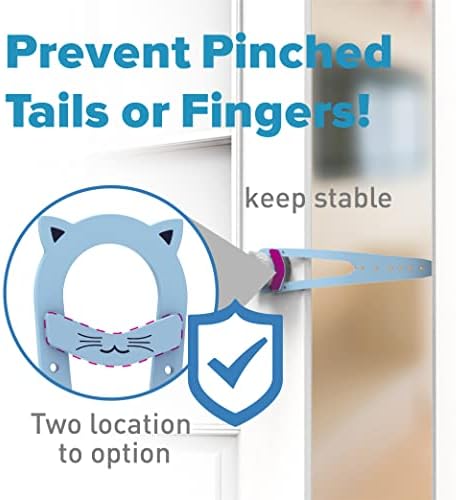 Neobay Cat Door Latch with Stabilizer, 7 Sizes Adjustable Door Latch for Cat to Keep Dog Out of Litter Box, Economical Alternative of Pet Gates and Interior Pet Door, Plastic