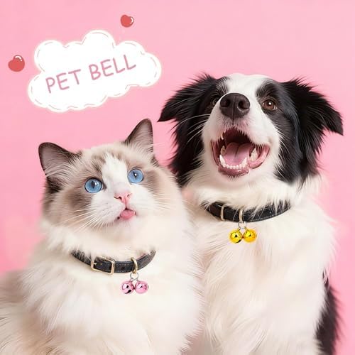 PETKNOWS 6 Pack Pet Bells for Dog Cat Collars, with Metal Keychain Clip