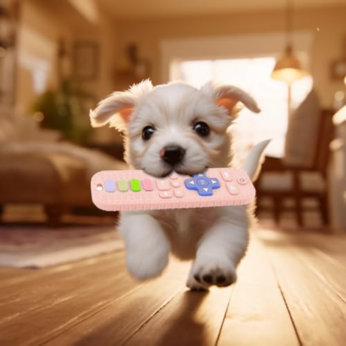 2 PCS Dog Teething Toys, TV Remote Control Shape Chew Toys for Training and Cleaning Teeth, Interactive Teether for Small Medium Dogs