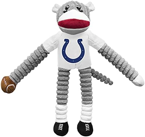 Littlearth NFL Indianapolis Colts Sock Monkey Pet Toy, Team Color, One Size