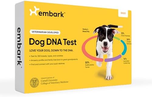 Embark Breed ID Dog DNA Test Kit – 400+ Breeds, 99% Breed Accuracy | Dog DNA testing kit for mixed breeds. Ancestry to great-grandparents, relative finder & family tree. Largest dog database.