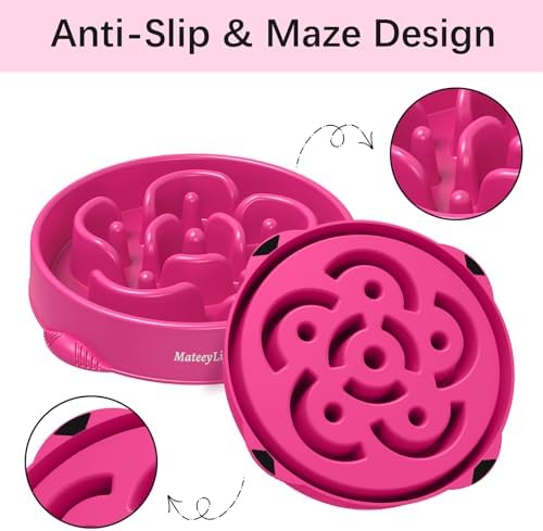 MateeyLife 1-Pack Slow Feeder Dog Bowls, 4 Cups, Dog Puzzle Feeder Bowl