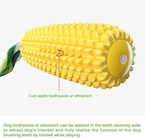 Dog Chew Toys for Aggressive Chewers Small Medium Large Breed, Interactive Corn Toys Puppy Toothbrush, Tough Teething Toy for Dogs (Yellow)