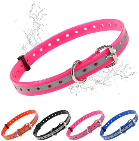 TPU Waterproof Dog Collar Replacement Strap,Easy-Clean,Odor-Resistant e Collar Strap, Shock Collar Replacement Strap Designed for Daily Training and Evening Walks.