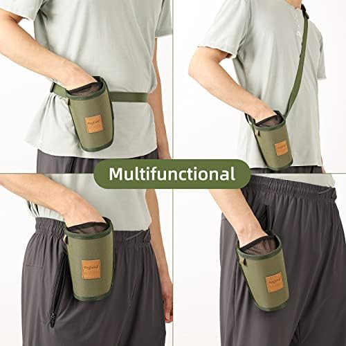 Dog Treat Training Pouch 3 Ways to Wear Elastic Leak-Proof Food Mesh Design Built-in Poop Bag Dispenser Adjustable Multifunctional Shoulder/Waist Bag for Pet Walking and Travel（Army Green ）