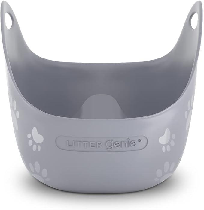 Litter Genie Cat Litter Box in Flexible Plastic with Handles, High Walls