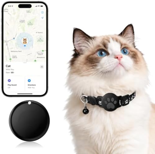 Cat GPS Tracker Collar, Waterproof, Find My Compatible, No Monthly Fee