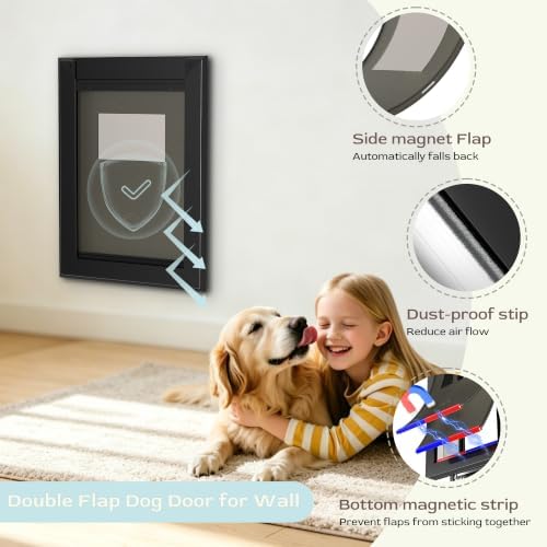 Heavy Duty XLarge Dog Door for Wall, Energy Efficient Dog Door