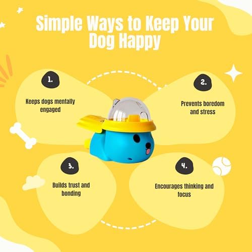 Interactive Dog Treat Dispenser Toy - Food Dispensing Puzzle Slow Feeder for Mental Enrichment & IQ Training - Reduces Boredom & Anxiety - Keep Them Busy - All Breeds Puppy to Senior