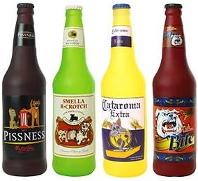 Tuffy® - Silly Squeakers® : 4 Pack Beer Bottle Dog Toy: Squeaky Dog Toy , Washable and Floats , Vinyl