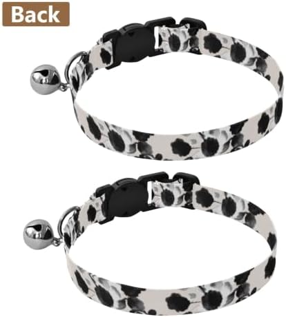 Floral Watercolor Breakaway Cat Collars with Bell 2 Pack Pet Collars Adjustable Length 10.6" to 17.1"
